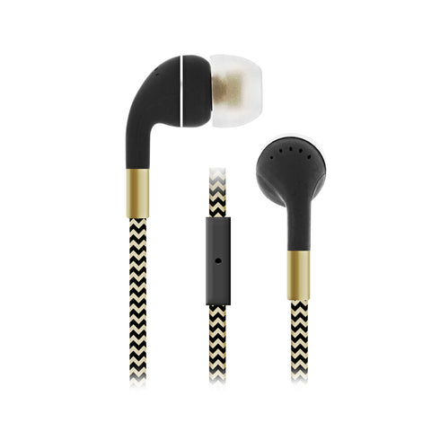 Reiko Hm650: Cord Plus Stereo Earbuds with in-Line Mic in Gold | MaxStrata