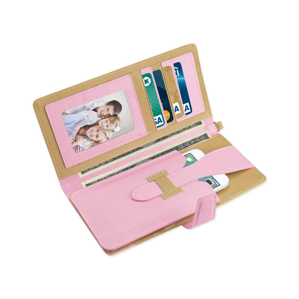 Reiko iPhone 6/ 6S Two Tone Super Wallet Case with Multiple Card Slots in Pink Gold | MaxStrata