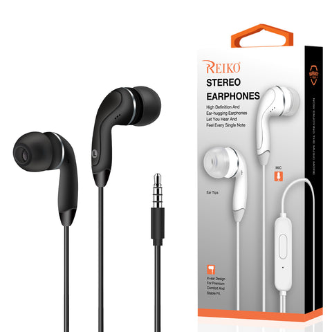 Reiko In-Ear Headphones with Mic in Black | MaxStrata