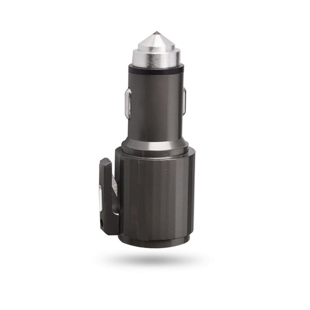 Reiko Quick Car Charger, USB & Type-C Fast Car Charger with Life Guard Charge Technology in Gray
