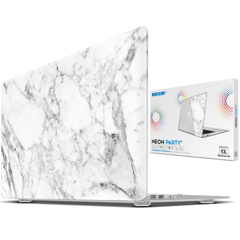 Reiko Superior iBenzer  Neon Party Macbook Air 13“  White Marble Case for Old Air 13, Not 2018 Air | MaxStrata