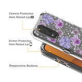 Reiko Pressed Dried Flower Design Phone Case for Samsung Galaxy A01 in Purple
