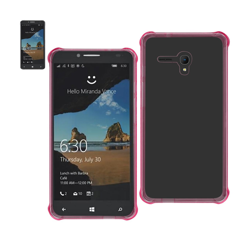 Reiko Alcatel One Touch Fierce XL Clear Bumper Case with Air Cushion Protection in Clear Hot Pink