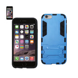 Reiko iPhone 6 Plus Hybrid Metallic Case with Kickstand in Black Blue