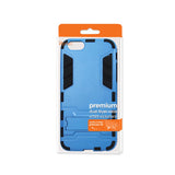 Reiko iPhone 6 Plus Hybrid Metallic Case with Kickstand in Black Blue