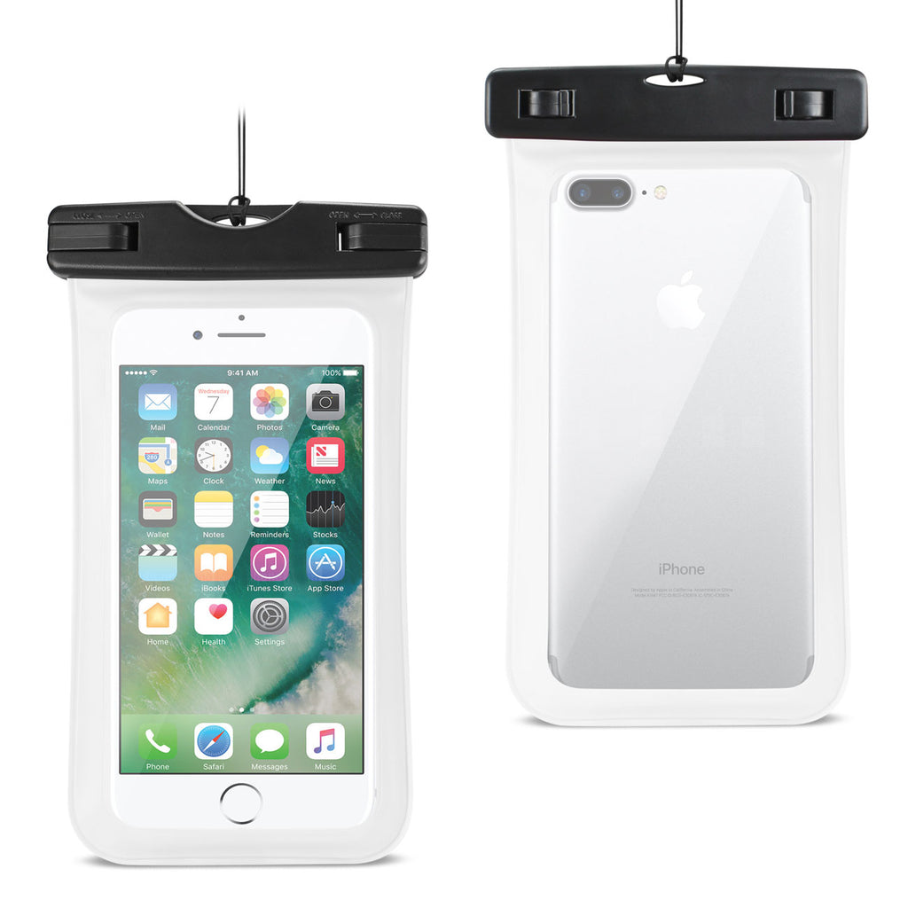 Reiko Waterproof Case for iPhone 6 Plus/ 6S Plus/ 7 Plus or 5.5 Inch Devices with Wrist Strap in White