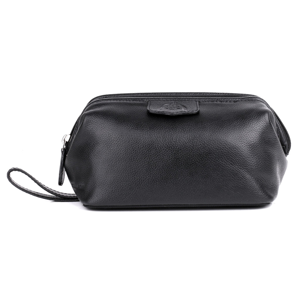 Dopp Genuine Leather Business Class Travel Express Mini-Framed Travel Kit | Toiletry Bag - Black