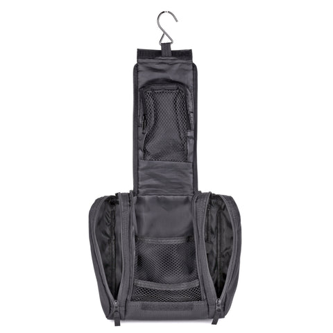 J. Buxton Double Zip Hanging Kit | Toiletry Bag - Black | MaxStrata®