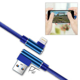Reiko 3.3Ft Nylon Braided Material 8 Pin USB 2.0 Data Cable in Blue | MaxStrata