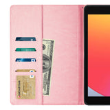 Reiko Leather Folio Cover Protective Case for 10.2" iPad 8 2020 or iPad 7 2019 in Pink | MaxStrata