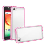 Reiko Alcatel Crave Clear Bumper Case with Air Cushion Protection in Clear Hot Pink | MaxStrata