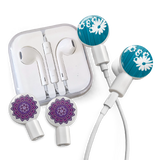dekaSlides - Earbuds + 2 Pairs Graphics - Daisy on Blue & Purple Mandala | MaxStrata