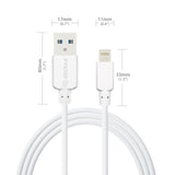 Reiko 10Ft Round Cable for 8 Pin 2A in White | MaxStrata