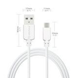 Reiko 10Ft Round Cable for Type-C 2A in White | MaxStrata