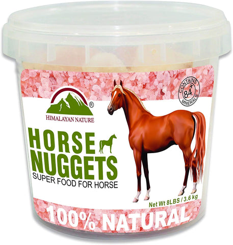 Himalayan Nature 100% Natural Solid Mineral Rock Horse Salt - Horse Nuggets,Super Food For Horse | 8 LBS | MaxStrata®