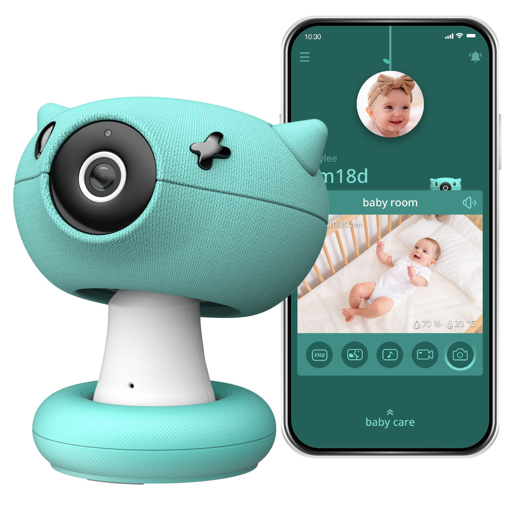 Pixsee Smart Video Baby Monitor | Full HD Camera and Audio with Night Vision, Cry Detection, Temperature & Humidity Sensors and 2 Way Talk, Encrypted Wireless WiFi for Phone App