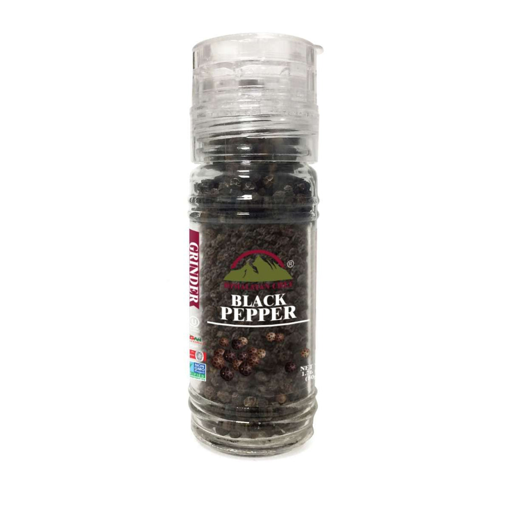 Himalayan Chef Himalayan Black Pepper - 1.76 Oz, Refillable Small Glass Grinder