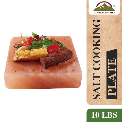 Himalayan Chef Pink Salt Cooking Plate (Square) - Cooking, Grilling, and Serving Plate | MaxStrata®