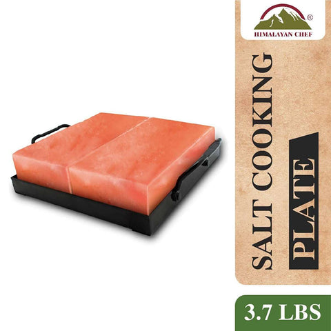 Himalayan Chef Cooking Block with Metal Holder - Pink Himalayan Salt Plate | MaxStrata®