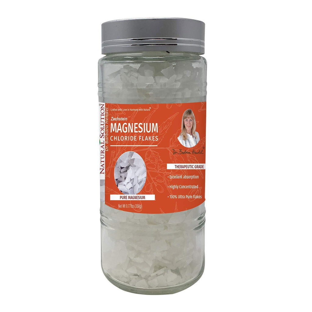 Natural Solution Pure Magnesium Chloride Flakes with Himalayan Pink Salt - 350g (0.77 lbs) - Therapeutic Grade