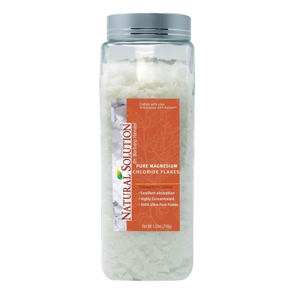 Natural Solution Pure Magnesium Chloride Flakes with Himalayan Pink Salt - 750g (1.5 lbs) - Therapeutic Grade