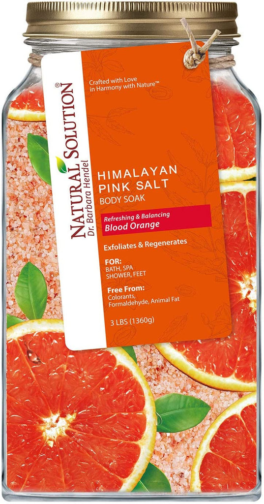 Natural Solution Pink Himalayan Bath Salt Body & Muscle Relief Soak - Blood Orange - 3 Lbs