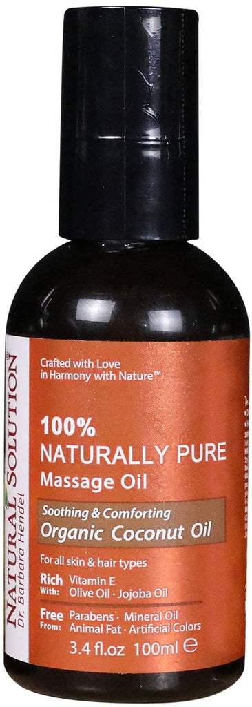 Natural Solution 100% Naturally Pure Massage Oil - Soothing & Comforting Coconut Oil - 3.4 oz | MaxStrata®