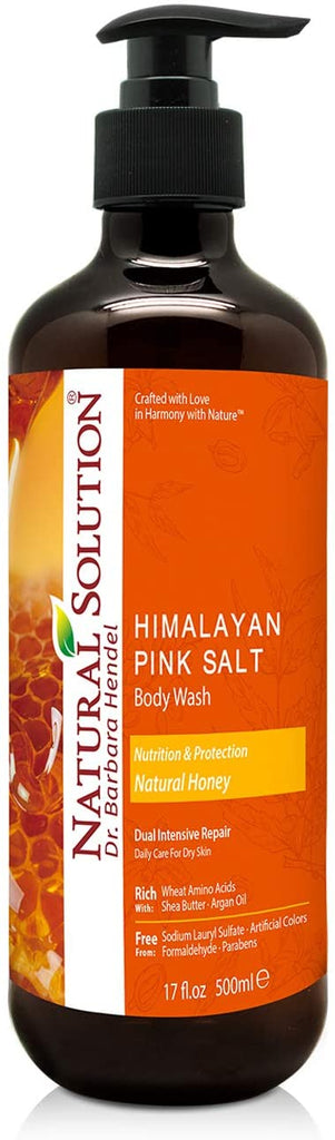 Natural Solution Himalayan Pink Salt Body Wash, For All Skin Types - Natural Honey - 17 oz