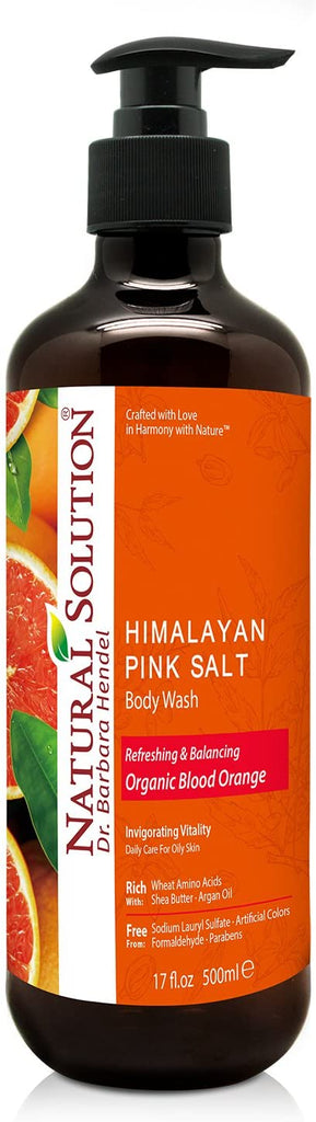 Natural Solution Himalayan Pink Salt Body Wash, For All Skin Types - Blood Orange - 17 oz | MaxStrata®