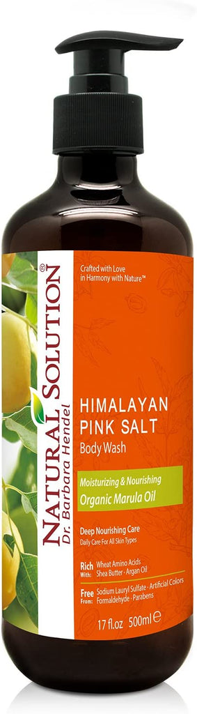 Natural Solution Himalayan Pink Salt Body Wash, For All Skin Types - Marula Oil - 17 oz