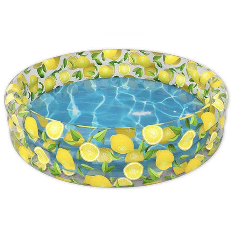 PoolCandy Inflatable Designer Sunning Pool - Lemon Print | MaxStrata®