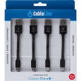 ChargeHub CableLinx Value Pack of 4 (2 Lightning & 2 Micro) USB Charge & Sync Cables | MaxStrata®