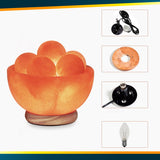 Himalayan Glow Salt Lamp with 5 Heated Massage Stones & Salt Bowl