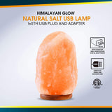 Himalayan Glow Multi-Color USB Salt Lamp with Wooden Neem Base | MaxStrata®