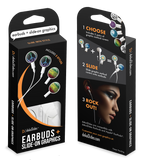 dekaSlides - Earbuds + 2 Pairs Graphics - Donut Bite & Geo Unicorn | MaxStrata