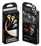 dekaSlides - Earbuds + 2 Pairs Graphics - Pizza Mouth & Winged Taco | MaxStrata