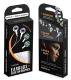 dekaSlides - Earbuds + 2 Pairs Graphics - Donut Bite & Geo Unicorn | MaxStrata