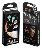 dekaSlides - Earbuds + 2 Pairs Graphics - Donut Bite & Geo Unicorn | MaxStrata