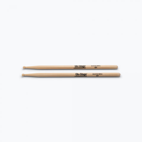 On-Stage Stands Maple Drumstick (SD1, Round Tip, 12 pr) (MWSD1) | MaxStrata®