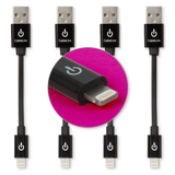 CableLinx 4" Value Pack of 4 Apple Certified MFi Lightning to USB-A Charge & Sync Flat Cables | MaxStrata®