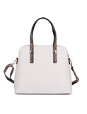 Karla Hanson Dome Shaped Grace Women's Satchel Bag - Ivory Python | MaxStrata®