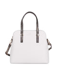 Karla Hanson Dome Shaped Grace Women's Satchel Bag - Ivory Python | MaxStrata®