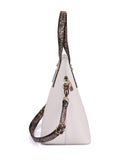 Karla Hanson Dome Shaped Grace Women's Satchel Bag - Ivory Python | MaxStrata®
