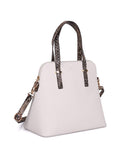 Karla Hanson Dome Shaped Grace Women's Satchel Bag - Ivory Python | MaxStrata®