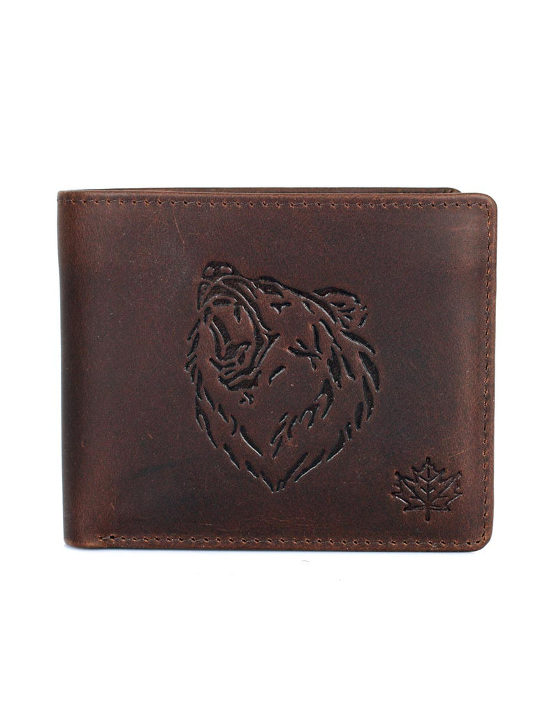 Karla Hanson CANADA WILD Men's Hunter Leather Wallet - Grizzly Bear | MaxStrata®