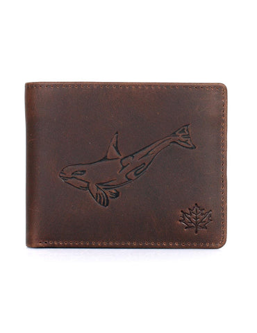 Karla Hanson CANADA WILD Men's Hunter Leather Wallet - Killer Whale | MaxStrata®