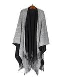 Karla Hanson Women's Reversible Knit Poncho Shawl | MaxStrata®