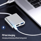 Reiko Type-C to HDMI 3-in-1 Adapter in Silver | MaxStrata