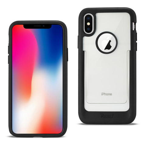 Reiko iPhone X/iPhone XS Belt Clip Polymer Case in Clear Black | MaxStrata