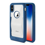 Reiko iPhone X/iPhone XS Belt Clip Polymer Case in Clear Blue | MaxStrata